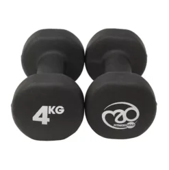 Fitness-Mad Black Neoprene Dumbbells (Pair 4kg)